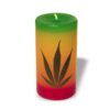 Ein Bild von Kerze mit Hanfblatt - Gelb, in der Kategorie Kerzen