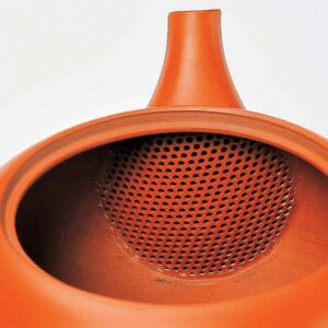 Ein Bild von Kyusu-Kännchen  rund  rot mit Rillen  350 ml, in der Kategorie Teekannen und Teesets