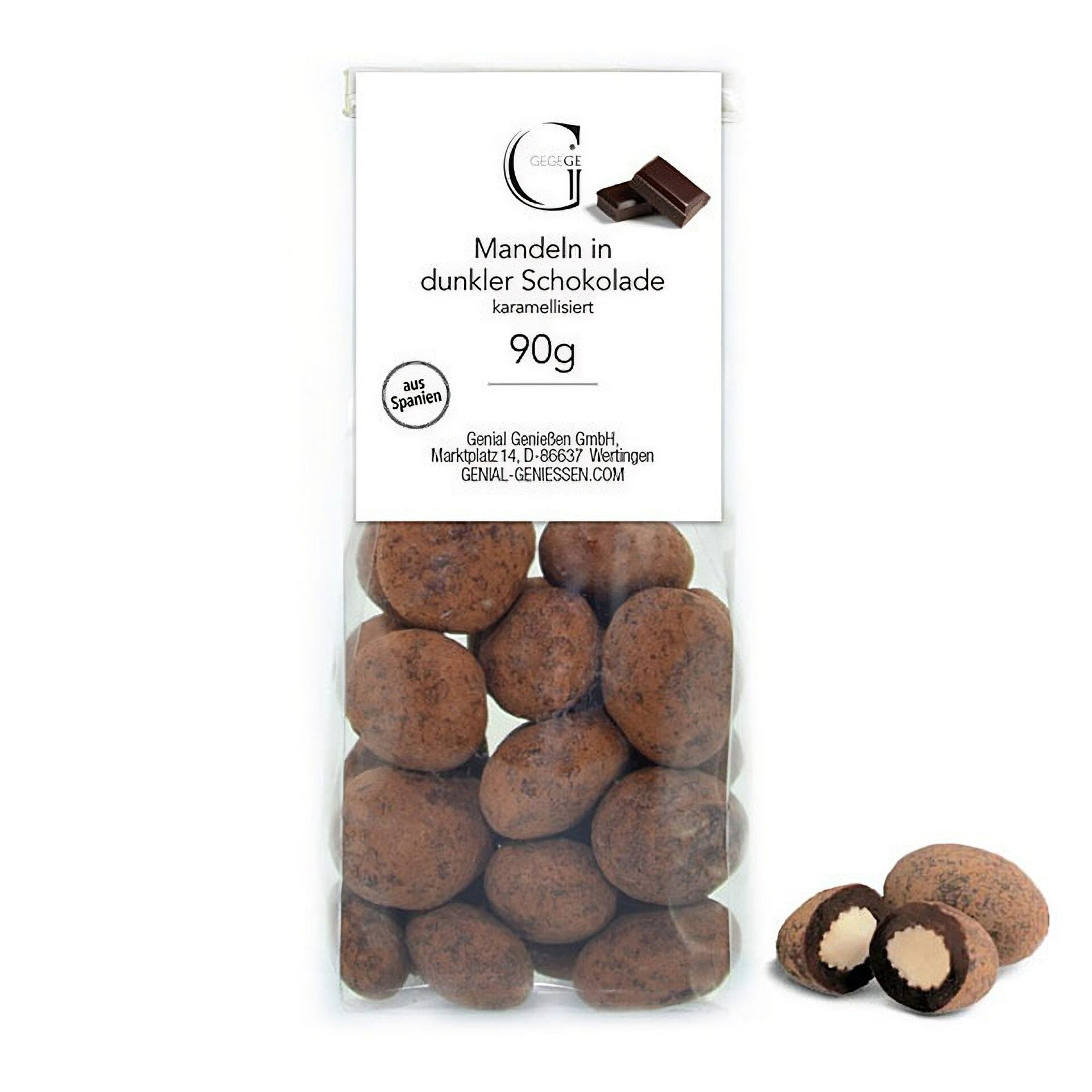 Ein Bild von Mandeln in dunkler Schokolade, in der Kategorie Nahrungsmittel