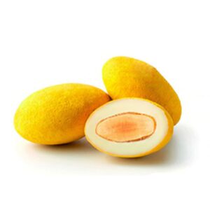 Ein Bild von Mandeln in weisser Schokolade mit Creme Brülée, in der Kategorie Nahrungsmittel