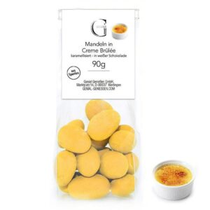 Ein Bild von Mandeln in weisser Schokolade mit Creme Brülée, in der Kategorie Nahrungsmittel