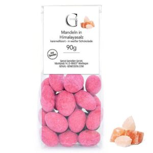 Ein Bild von Mandeln in weisser Schokolade und Himalayasalz, in der Kategorie Nahrungsmittel