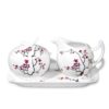 Ein Bild von Milchkännchen und Zuckertopf mit Tablett "Cherry Blossom", in der Kategorie Teezubehör Teekannen und Teesets