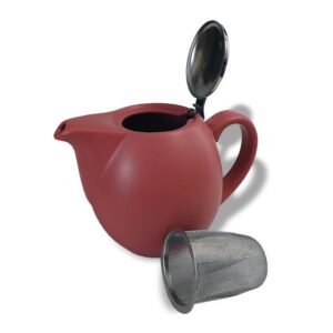 Ein Bild von Porzellan-Kanne Saara 0.9l - Beerenrot, in der Kategorie Teekannen und Teesets Teekannen mit Sieb Kaufen