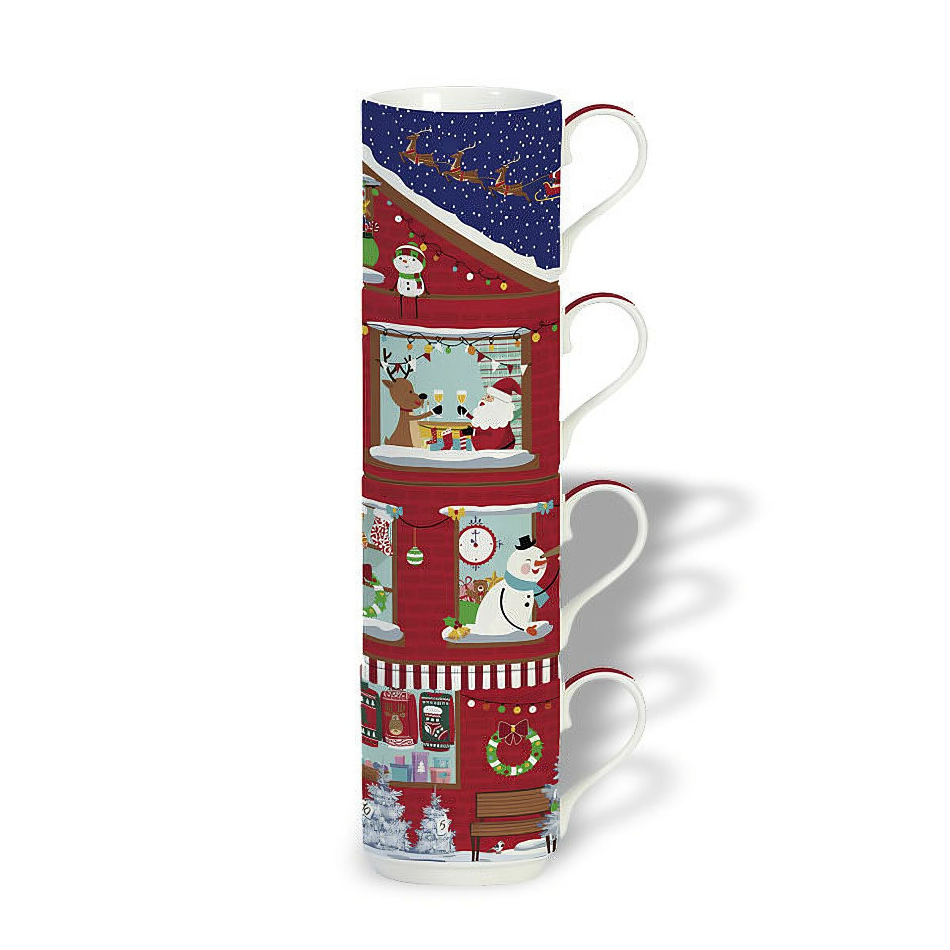 Ein Bild von Porzellanbecher-Set - Christmas Neighbours - 250ml, in der Kategorie Teetassen und Gläser Tee Geschenk