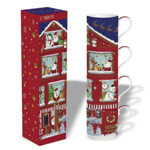 Ein Bild von Porzellanbecher-Set - Christmas Neighbours - 250ml, in der Kategorie Teetassen und Gläser Tee Geschenk