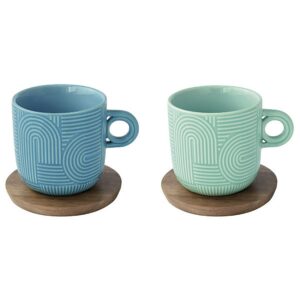 Ein Bild von Porzellanbecher - Take a Loop - 250ml - blau grün, in der Kategorie Teetassen und Gläser