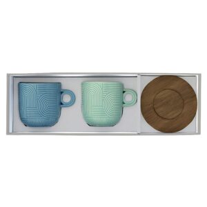 Ein Bild von Porzellanbecher - Take a Loop - 250ml - blau grün, in der Kategorie Teetassen und Gläser