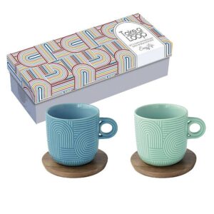 Ein Bild von Porzellanbecher - Take a Loop - 250ml - blau grün, in der Kategorie Teetassen und Gläser