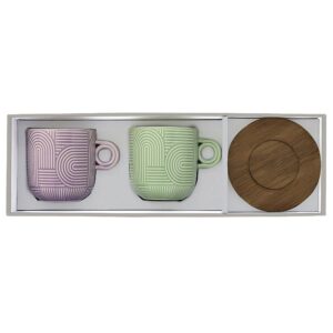 Ein Bild von Porzellanbecher - Take a Loop - 250ml - grün lila, in der Kategorie Teetassen und Gläser