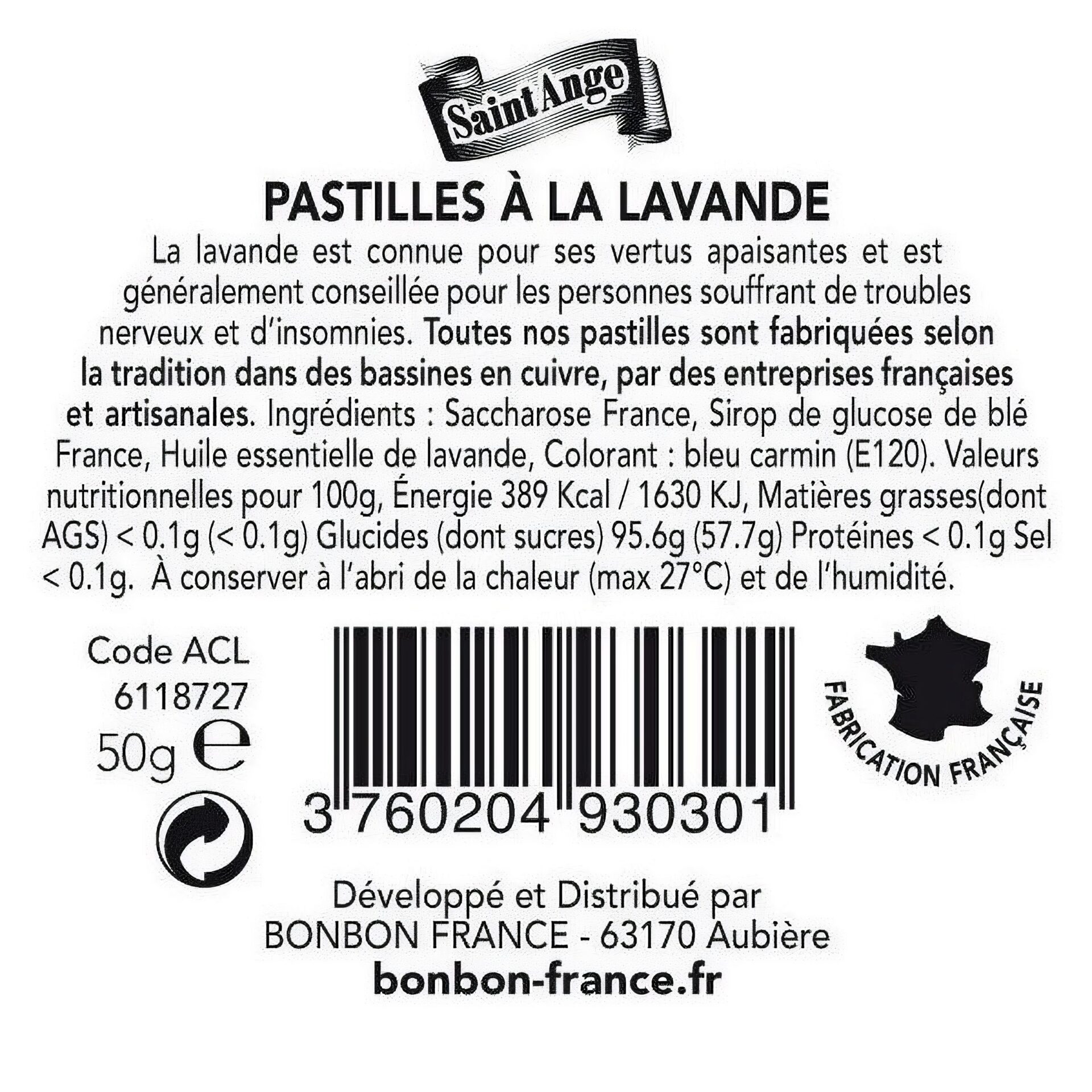 Ein Bild von Saint-Ange Pastillen - Lavendel, in der Kategorie Nahrungsmittel