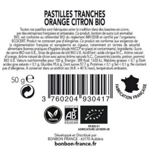 Ein Bild von Saint-Ange Pastillen - Orange Zitrone - Bio, in der Kategorie Nahrungsmittel