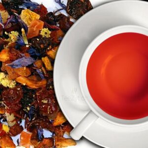 Ein Bild von Früchtetee "Schneehaas" Himbeere Vanille, in der Kategorie Früchtetee Tee