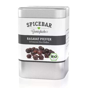 Ein Bild von Schwarzer Rasavat Pfeffer - Bio - Dose a 80g, in der Kategorie Kräuter und Gewürze