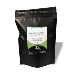 Ein Bild von Grüntee Sencha "Havanna Moon" im Pyramidenbeutel, in der Kategorie Grün Tee aromat.