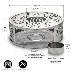 Ein Bild von Stövchen aus Edelstahl, in der Kategorie Teekannen und Teesets
