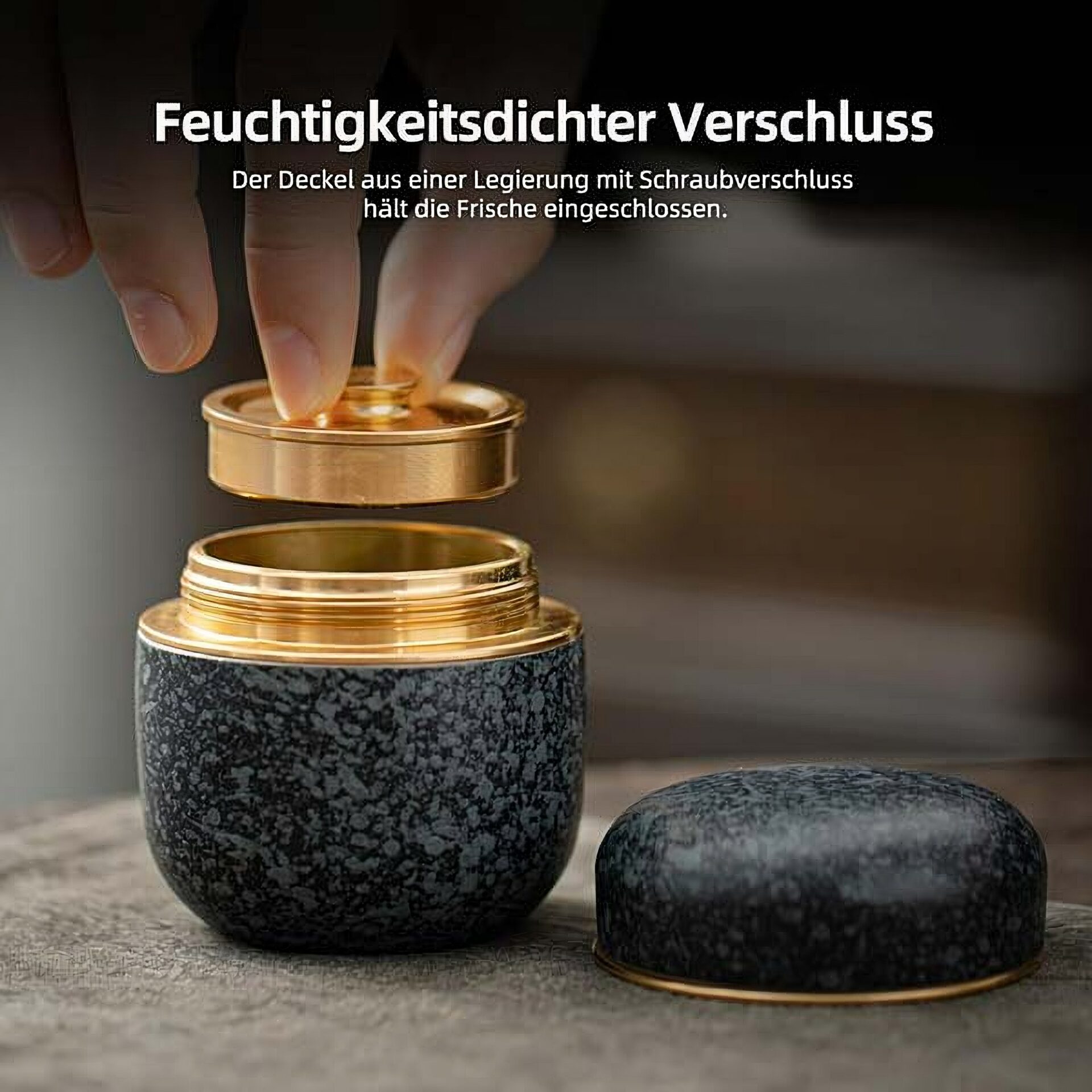 Ein Bild von TEANAGOO Keramik-Matcha-Tee-Behälter - Grau, in der Kategorie Teedosen