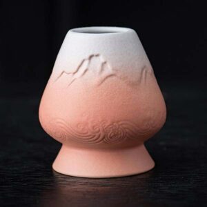 Ein Bild von TEANAGOO Matcha-Tee-Set - Rot mit Berg und Wellen Motiv, in der Kategorie Teezubehör Matcha Set