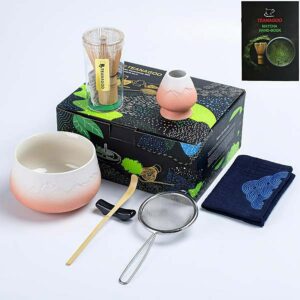 Ein Bild von TEANAGOO Matcha-Tee-Set - Rot mit Berg und Wellen Motiv, in der Kategorie Teezubehör Matcha Set