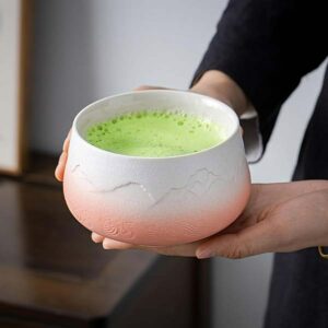 Ein Bild von TEANAGOO Matcha-Tee-Set - Rot mit Berg und Wellen Motiv, in der Kategorie Teezubehör Matcha Set