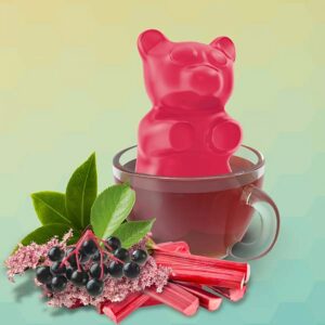 Ein Bild von Tee-Bären "Holunder-Rhabarber" - Beutel à 160g, in der Kategorie Nahrungsmittel