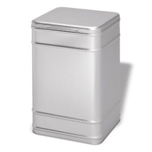 Ein Bild von Vorratsdose eckig mattsilbern - 1000g, in der Kategorie Teedosen