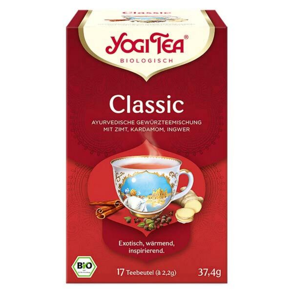 Ein Bild von Yogi Tea - Classic - Bio, in der Kategorie Kräutertee und Gewürztee Ayurveda Tee Bio Tee Chai Tee