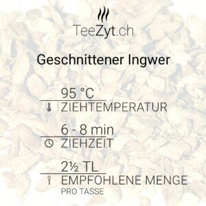 Ein Bild von Kräutertee Ingwer Tee geschnitten, in der Kategorie Kräutertee und Gewürztee Monokräuter Wintertee