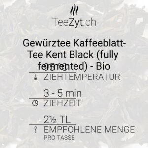 Ein Bild von Gewürztee Kaffeeblatt-Tee Kent Black (fully fermented) - Bio, in der Kategorie Kräutertee und Gewürztee