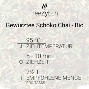 Ein Bild von Gewürztee Schoko Chai - Bio, in der Kategorie Kräutertee und Gewürztee