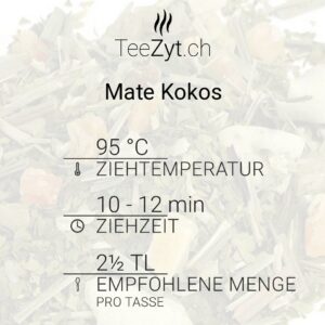 Ein Bild von Mate Kokos Teemischung, in der Kategorie Kräutertee und Gewürztee Tee Mate Tee und Lapacho