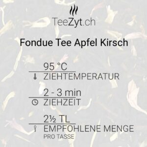 Ein Bild von Schwarztee für Fondue Apfel Kirsch, in der Kategorie Schwarz Tee aromat. Kräutertee und Gewürztee