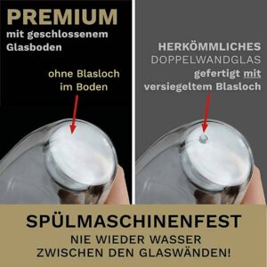 Ein Bild von Creano doppelwandige Premium Gläser in Gastro Qualität | 250ml | 2er Set, in der Kategorie Teetassen und Gläser
