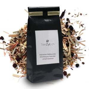 Ein Bild von Kräutertee Waldwunder Zitronengras Holunder Johannisbeeren, in der Kategorie Kräutertee und Gewürztee
