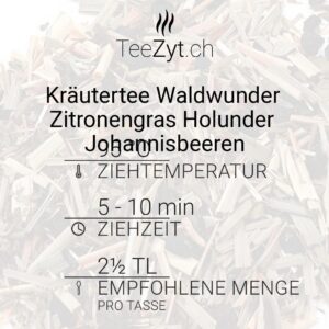 Ein Bild von Kräutertee Waldwunder Zitronengras Holunder Johannisbeeren, in der Kategorie Kräutertee und Gewürztee