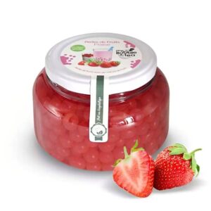 Ein Bild von Erdbeerfruchtperlen für Bubble Tea - 240g, in der Kategorie Nahrungsmittel Popping Bobas