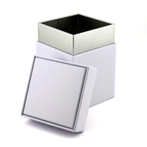 Ein Bild von Dose eckig weiss -, in der Kategorie Teedosen