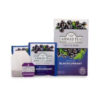 Ein Bild von Ahmad Tea - Blackcurrant - 20 Teebeutel à 1.8g, in der Kategorie Früchtetee Tee im Teebeutel kaufen