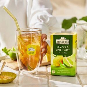 Ein Bild von Ahmad Tea - Lemon & Lime Twist - 20 Teebeutel à 2g, in der Kategorie Schwarz Tee aromat. Tee im Teebeutel kaufen