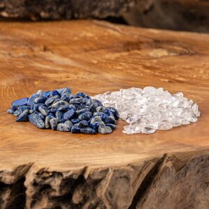 Ein Bild von Glastrinkflasche mit Kristallsteinen - Lapislazuli  Bergkristall, in der Kategorie Teezubehör