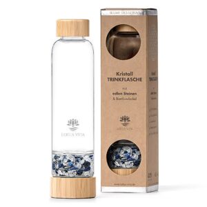 Ein Bild von Glastrinkflasche mit Kristallsteinen - Lapislazuli  Bergkristall, in der Kategorie Teezubehör