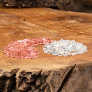 Ein Bild von Glastrinkflasche mit Kristallsteinen - Wassermelonen-Turmalin Mondstein, in der Kategorie Teezubehör