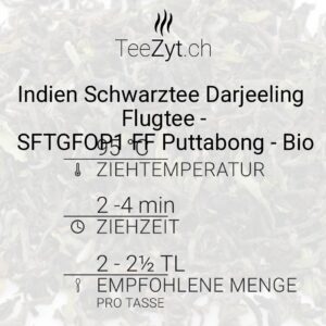 Ein Bild von Indien Schwarztee Darjeeling Flugtee - SFTGFOP1 FF Puttabong - Bio, in der Kategorie Schwarz Tee pur