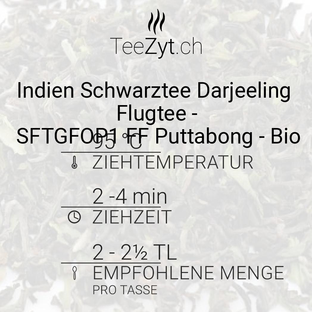 Ein Bild von Indien Schwarztee Darjeeling Flugtee - SFTGFOP1 FF Puttabong - Bio, in der Kategorie Schwarz Tee pur