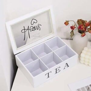 Ein Bild von Tee-Aufbewahrungsbox mit 6 Fächern und Glasfenster, in der Kategorie Teezubehör
