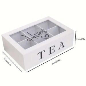 Ein Bild von Tee-Aufbewahrungsbox mit 6 Fächern und Glasfenster, in der Kategorie Teezubehör