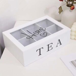 Ein Bild von Tee-Aufbewahrungsbox mit 6 Fächern und Glasfenster, in der Kategorie Teezubehör