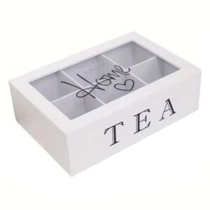 Ein Bild von Tee-Aufbewahrungsbox mit 6 Fächern und Glasfenster, in der Kategorie Teezubehör