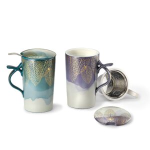 Ein Bild von Kräutertasse "Golden Leaf" 0.4l - Set a 2 Stück, in der Kategorie Teetassen und Gläser