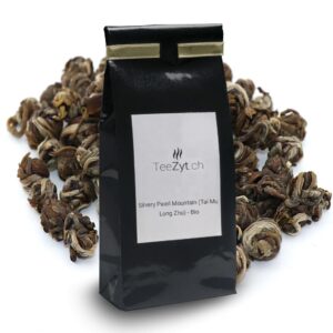 Ein Bild von Silvery Pearl Mountain (Tai Mu Long Zhu) - Bio, in der Kategorie Grün Tee pur